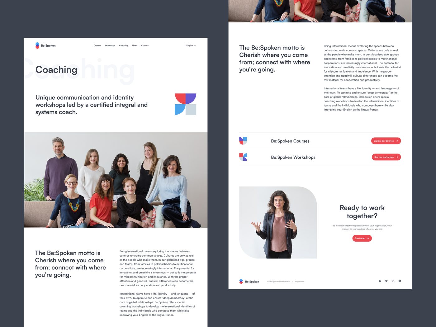 BeSpoken Coaching page design