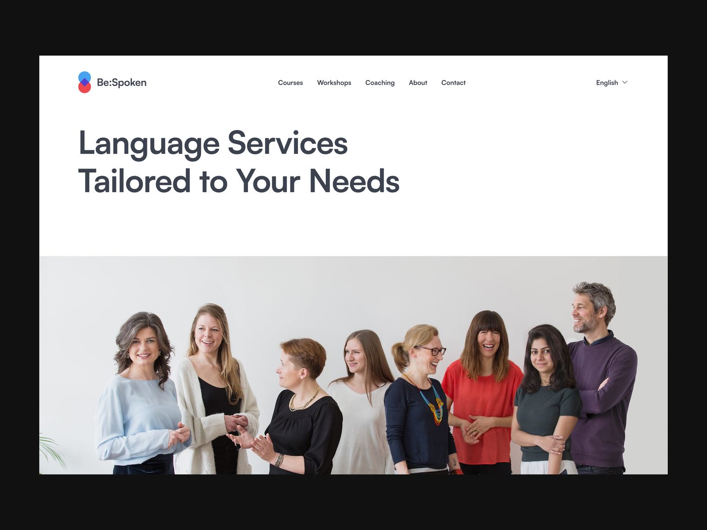 BeSpoken homepage design