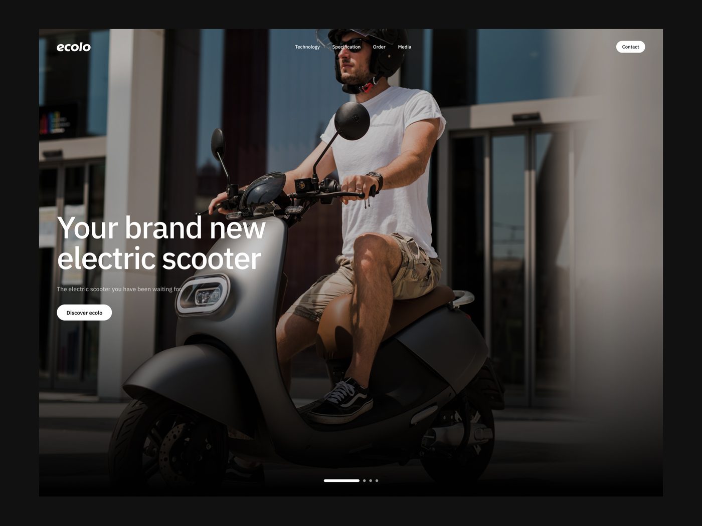 Ecolo homepage hero design